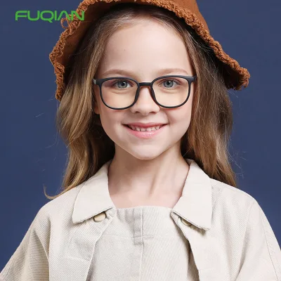 Unisex TPEE & Comfortable Silicone Frame Computer Eyewear Kids Anti-Blue Light Glasses in Black Red Pink Purple Gray