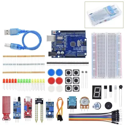 AIZESION New Maker 400 Hole Kit for Learning and Development R3 Improved Motherboard Sensor Bread Board LED Light 190x90x45MM