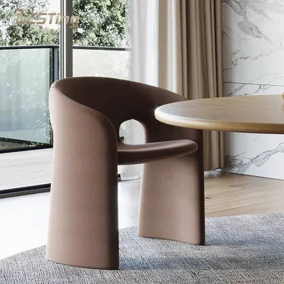 New Design Comfortable Bedroom Velvet Armchair Leather Dining Chairs