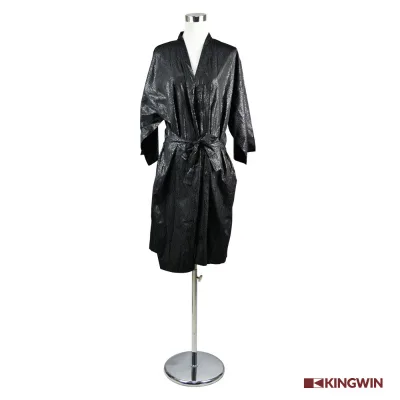 Black Nylon Salon Beauty Hairdressing Apron Fashionable Kimono