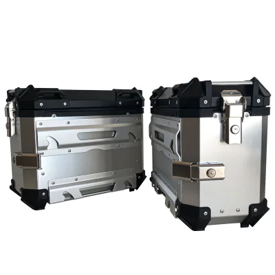 38 Liter  Aluminum Motorbike Pannier Storage Luggage Cases Motorcycle Side Boxes