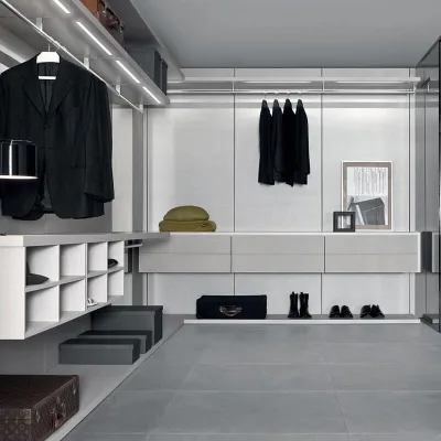 Modern Open Wardrobe System with Wall-Mounted Shelves & Drawer Custom Closet Organizer with Aluminum Bracket Wood & Matte Finish