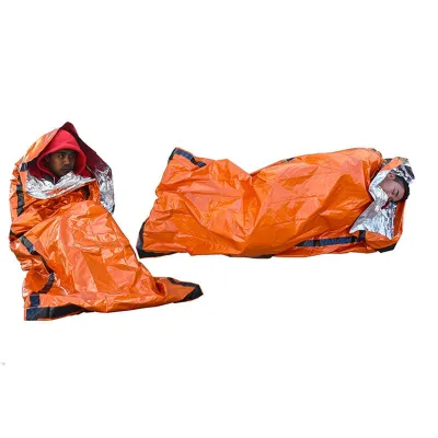 Jukaiwtec SCPJ26 Emergency Sleeping Bag Survival Bivvy Sack Orange PE Material Lightweight Portable Hiking Gear for Outdoor Use