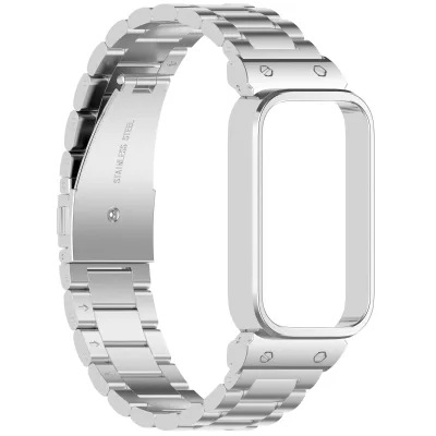 Luxury Business Metal Triple Beads Stainless Steel Watch Band for Xiaomi Band 9 Replacement Strap Bands