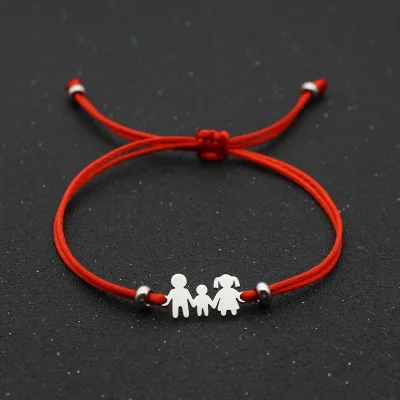 Custom Stainless Steel Jewelry Adjustable Handmade Braided Colorful String Knot Thread Woven Rope Kids Charm Bracelets