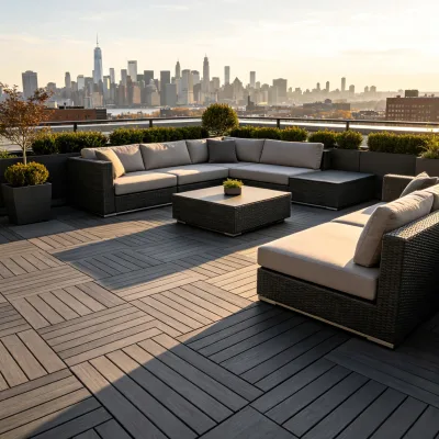 Mildew Resistant Moisture Proof Composite Outdoor Flooring Stain Resistant Waterproof Made of Wood Fiber HDPE for Backyard