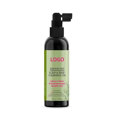 Private Label Rosemary Mint Scalp & Edge Cleansing Oil Scalp Care Products for Cleans Edge Gel Residue Hair Oil Free Parabens