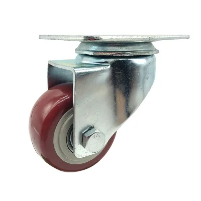 2.5inch 3inch 4inch 5inch Red Swivel Caster Wheels Silent Furniture Casters Steel PVC & PP Material Polyurethane Caster Wheels