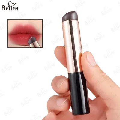 Customized logo Portable Lipstick Brush Soft Silicone Angled Concealer Brush Round Head Silicone Makeup Lip Brush