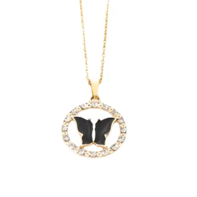 New Style Fashion Pendant Necklace Wish Card for Women Crystal Gold Color Chain Mom Birthday Jewelry Gifts