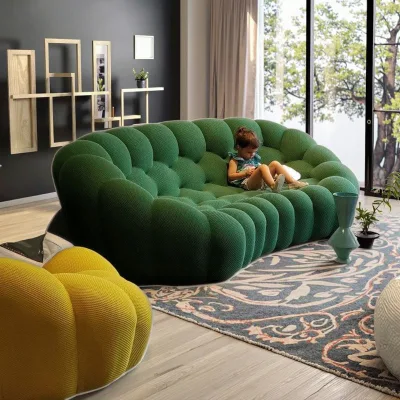 Colorful Bubble Style Football Sectional Sofa Set Baby-Friendly Fabric Material Compressible Lazy European for Hotel Living Room