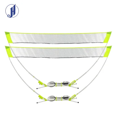 JH Badminton Set with Net,4 Rackets,2 Shuttlecocks,All-in-One Portable Storage,Ideal for Backyard,Outdoor Games and Garden Games