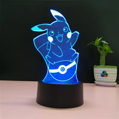 Popular Products 3D Illusion Night Light Pikachu Night Light LED Night Light for Kids