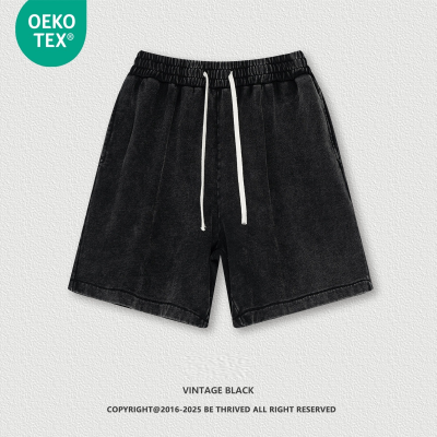 Men's Wear 2025 European American Fashion Brand Summer Heavy-Weight Retro Washed Five-Point Casual Collection Shorts