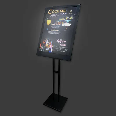 Wholesale PU A1 Light Menu Board Single Page Led Screen Menu Outdoor Rechargeable Led Menu Display Board for Nightclub