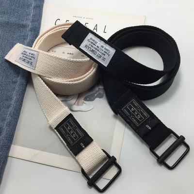New Wholesale High Quality Woven Nylon Printed Logo Fabric Canvas Waist Belt With Buckle for Jeans Man
