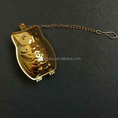 Gift Tea Accessories Mini Silver Owl Shaped Stainless Steel Tea Infuser