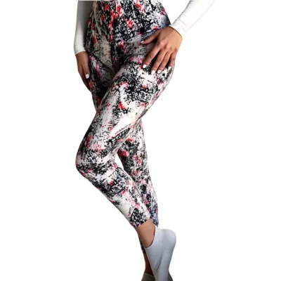 Manufacturer High Elastic Waist Full Length Flared Legs Color Blocking Wrinkle-Resistant Breathable Tummy Control Yoga Pants