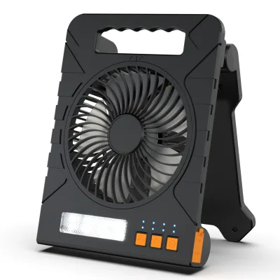 High Wind Power Portable Solar Fan LED Light Source Plastic Body Camping Tent Power Bank for Outdoor Use Cross-Border New Design