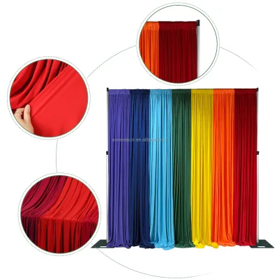 Rainbow Colorful Custom Spandex Fabric Curtain for Graduation Children's Day Party Events Stage Decoration