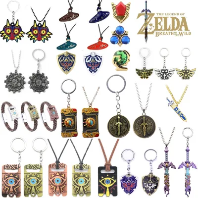 WOWEI Game Peripherals the Legend of Zelda Breath of the Wild Sika Slate Keychain Zelda Bagpipe Necklace Pendant