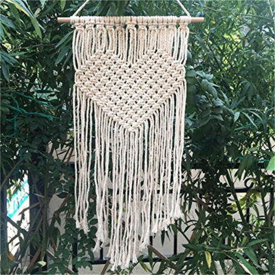 Modern Knitted Handmade Knitted Heart Tapestries- Macrame Wall Hanging Tapestry