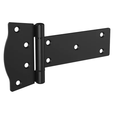 Carbon Steel 6-in Mountain Modern T Black Gate Hinge 3mm Thickness 180 Degrees Opening Angle Adjustable Easy Installation (1