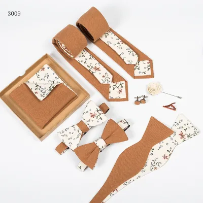 Hot Selling Fashion High Quality Mens Ties and Bow Ties Pocket square Cufflinks Tie Pin Lapel Gift Set
