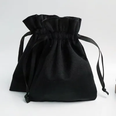 Custom Logo Soft Velvet Bags With Tassel Drawstring Pouch Bag Dust Jewelry Pouches Suede Gift Packaging Bags
