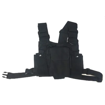 Tactical Vest Chest Bag Radio Holster Holder Work Vest Rig for Two Way Radio Walkie Talkie