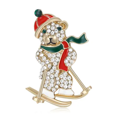 Creative New Arrival Bear Brooch Cute Pin Rhinestone Brooches Clothes Accessories