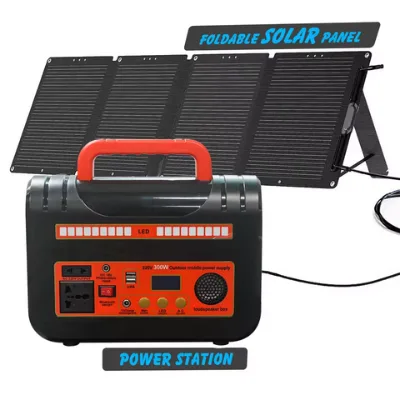 Portable solar power generator 300w Portable Battery Station 110V 220V