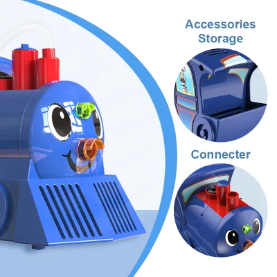 Child Friendly Train Nebulizer Fine Atomization Replaceable Filter Cord Storage One Button Easy Control