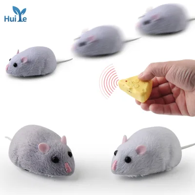 Huiye Wireless Electronic Remote Control Rat Model Animal Toys Interactive Cat Teasing Plush Emulation Rat Pet Toys