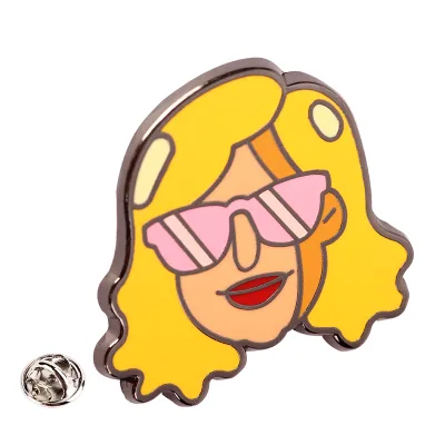 Personalized High Quality Popular Hard Enamel Young Lady Pin