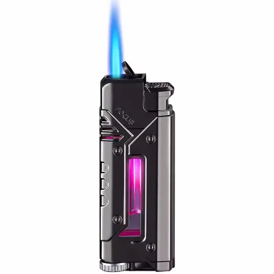Wholesale Creative Metal Jet Flame Lighter Gas Refillable Colorful Light Smoker Portable Windproof Cigar Cigarette Torch Lighter