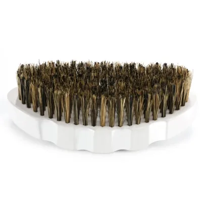 White Wave Beard Brush Beech Wood 360 Hard Wave Curved Without Handle Custom Logo Natural Wood Eco-friendly Beard Brush