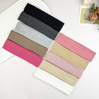 Yoga Fitness Sweat-absorbing Elastic Hairband Turban Headbands for Women Sports Hair Band