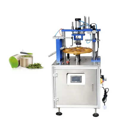 Rotary 4 Positions Semi-Automatic High Efficiency Beverage Paper Lid Sealing Machine for Cup/Can