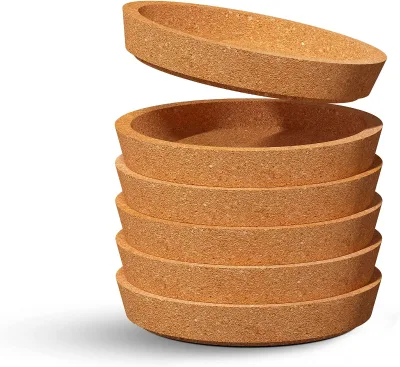 Cork Coasters for Drinks Glass Cork Holder Cork Cup Wine and Beer coaster 4 Inches Brown