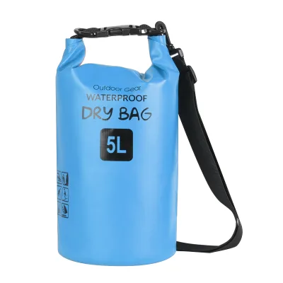 Customised Portable Blue PVC Tarpaulin Travel Bags Small Dry Waterproof Swim & Dive Accessories