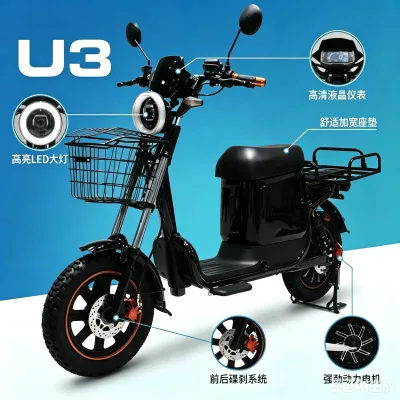 Wenbox U3 Electric Cargo Bike 60KM/H Pro Monster Cargo E-Bike with 60V 1000W Rear Hub Motor and Long Range Electric Cargo Bike
