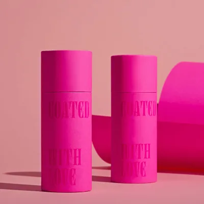 Retail Recycled Eco Pink Kraff Kraft Cylinder Paper Tube Box Packaging Cosmetics Paper Jar Cardboard Tube