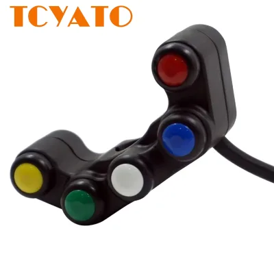 TCYATO Modified Motorcycle Electric Bike Function Switch Five Major Functions Self-locking Automatic Reset Headlight Plastic