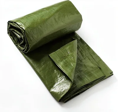 Brocade Fabric Coated Tarp Green 6x8 Feet Multi-Purpose Waterproof Anti-UV Outdoor 5mil Poly Canvas Abstract & Geometric Pattern