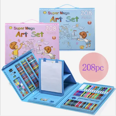 Art Supplies Set De Arte 208 Pcs Kids Coloring Drawing Art Stationery Painting Set With Drawing Board