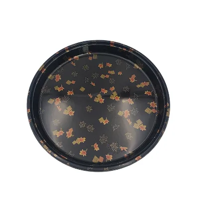 JY-82104 Jieyou Printed Large Disc Basic Round Sushi Platter Circle Plastic Sushi Box With Lid