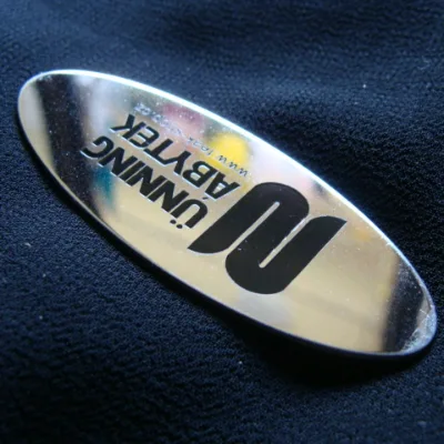 High Quality Custom Flower Metal Sticker Label with Letterpress Printing
