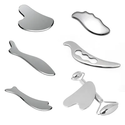 Medical Therapy Myofascial Gua Sha Scraping Facial Massager Hand-held Stainless Steel for Face