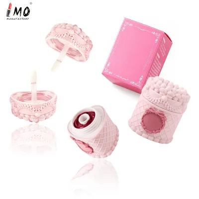 Matte Velvet Lip Mud Lip Gross,Cute Strawberry Cake Tube Design Long Lasting Non-sticky Lip Tint